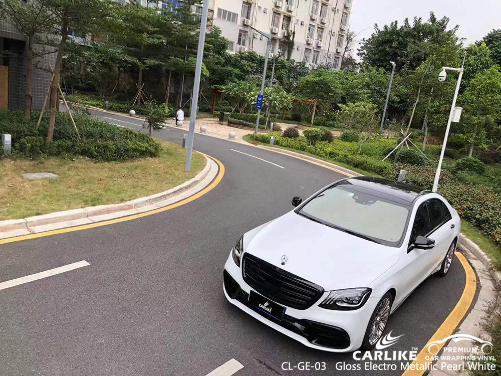 CL-ge-03 gloss Electric Metal Pearl White Vinyl automobile packaging factory for Mercedes-Benz