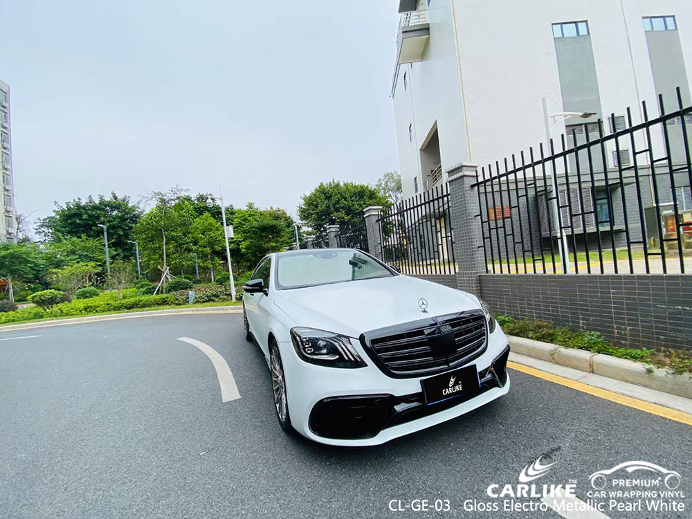 CL-GE-03 Gloss Electro Metallic Pearl Bianco Vinile Auto Wrap Fabbrica Per MERCEDES-BENZ