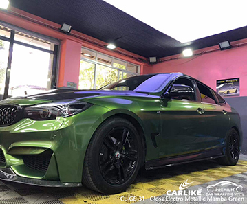 CL-GE-31 Glänzende elektrometallische Mamba grüne Auto Vinyl Fabrik für BMW