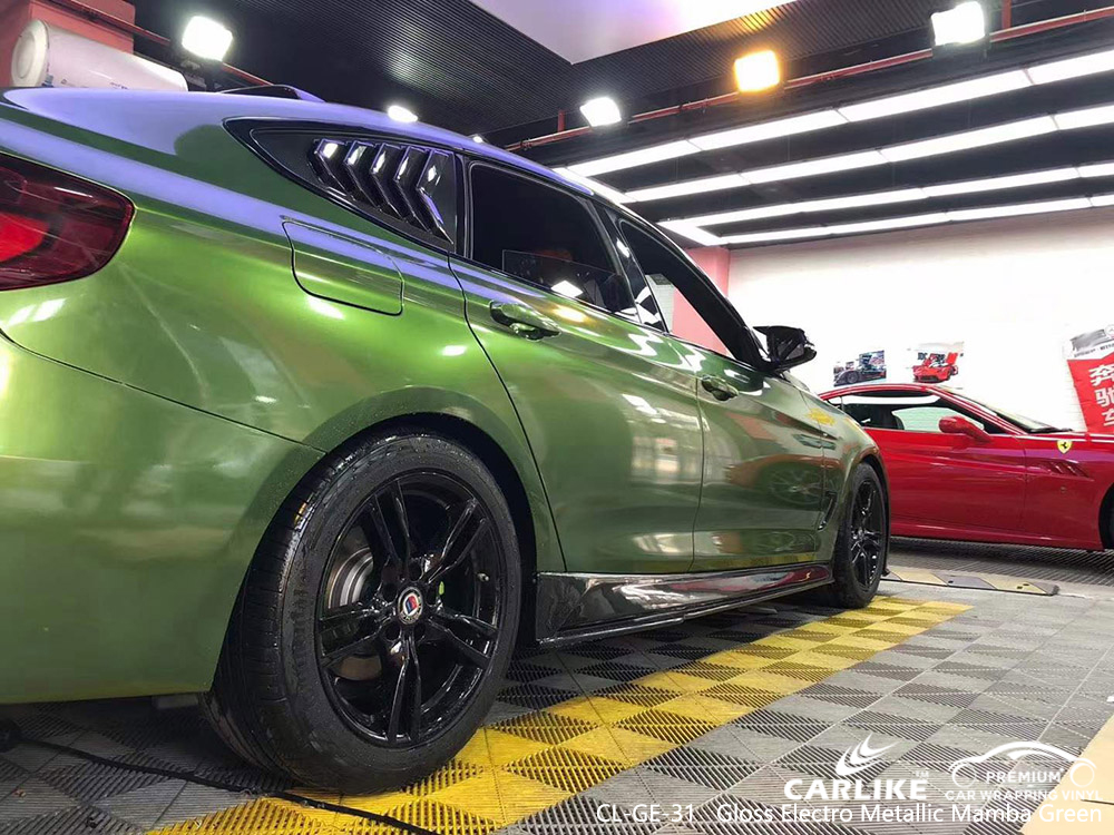 CL-GE-31 لامعة معدنية كهربائية مامبا مصنع الفينيل للسيارات الخضراء ، ومناسبة ل BMW