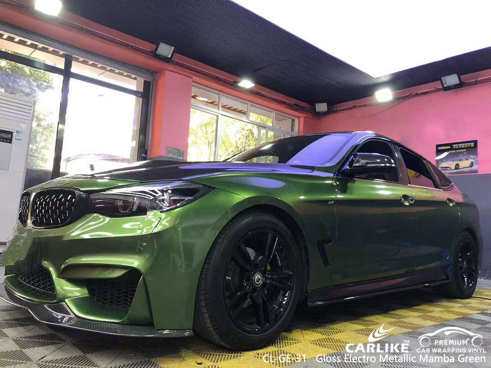 CL-GE-31 Bright Electric Metal Mamba green vehicle Vinyl Factory for BMW