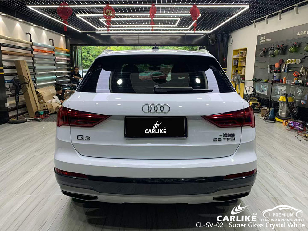 CL-SV-02 Super Gloss Crystal White Vinyl Wrap Manufacturer For AUDI