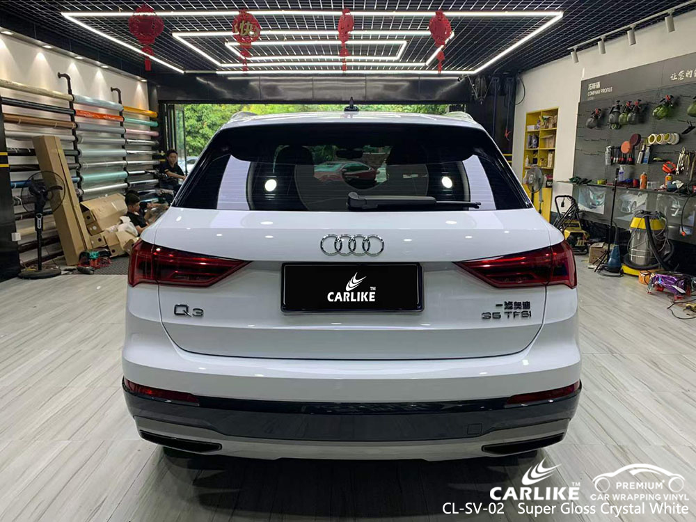 AUDI için CL-SV-02 Süper Parlak Kristal Beyaz Vinil Wrap Üreticisi