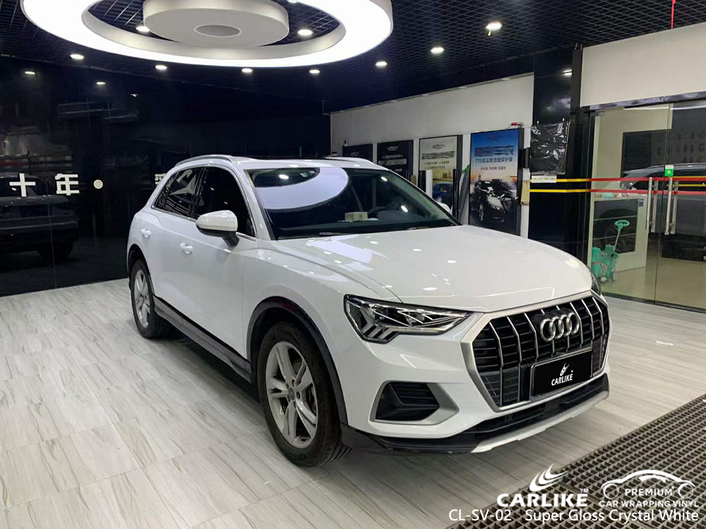 CL-SV-02 Super Gloss Crystal White Vinyl Wrap Manufacturer For AUDI