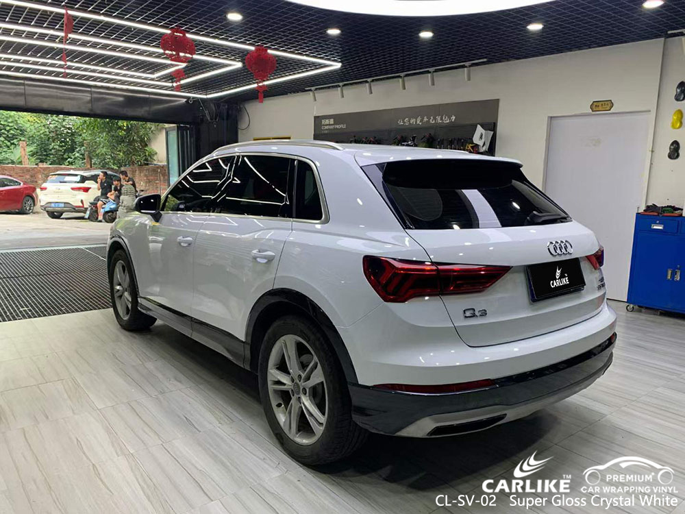 CL-SV-02 Super Gloss Crystal White Vinyl Wrap Manufacturer For AUDI