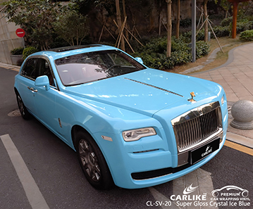 CL-SV-20 Super Gloss Crystal Ice Blue Car Vinyl Factory For ROLLS ROYCE