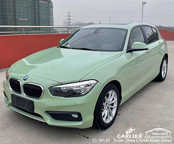 CL-SV-30 Super Gloss Crystal Khaki Green Car Wrap Vinyl Fabrik für BMW