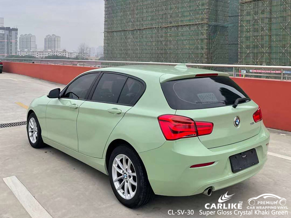 BMW için CL-SV-30 Süper Parlak Kristal Khaki Yeşil Araba Wrap Vinil Fabrikası