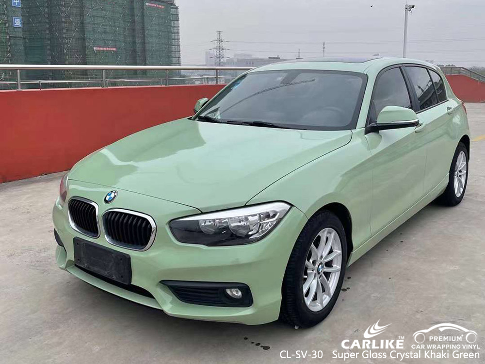 BMW için CL-SV-30 Süper Parlak Kristal Khaki Yeşil Araba Wrap Vinil Fabrikası