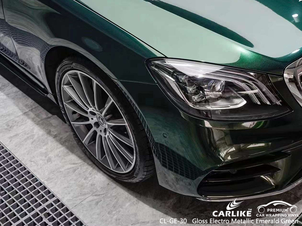 CL-GE-30 Gloss Electro Metallic Emerald Green Car Wrap Materiale Fornitori Per MERCEDES-BENZ