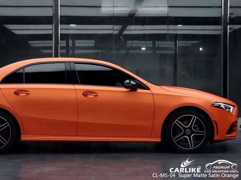 CL-MS-04 Super Matte Satin Orange Car Wrap Vinil Factory Per MERCEDES-BENZ