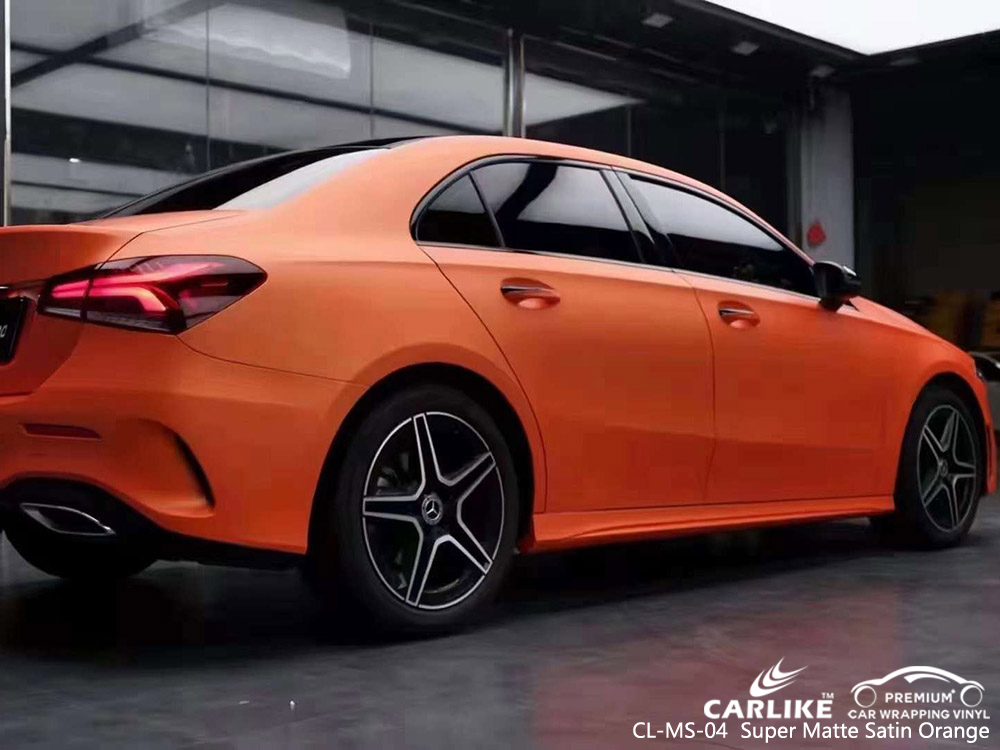 CL-MS-04 Super Matte Satin Orange Car Wrap Vinil Factory Per MERCEDES-BENZ