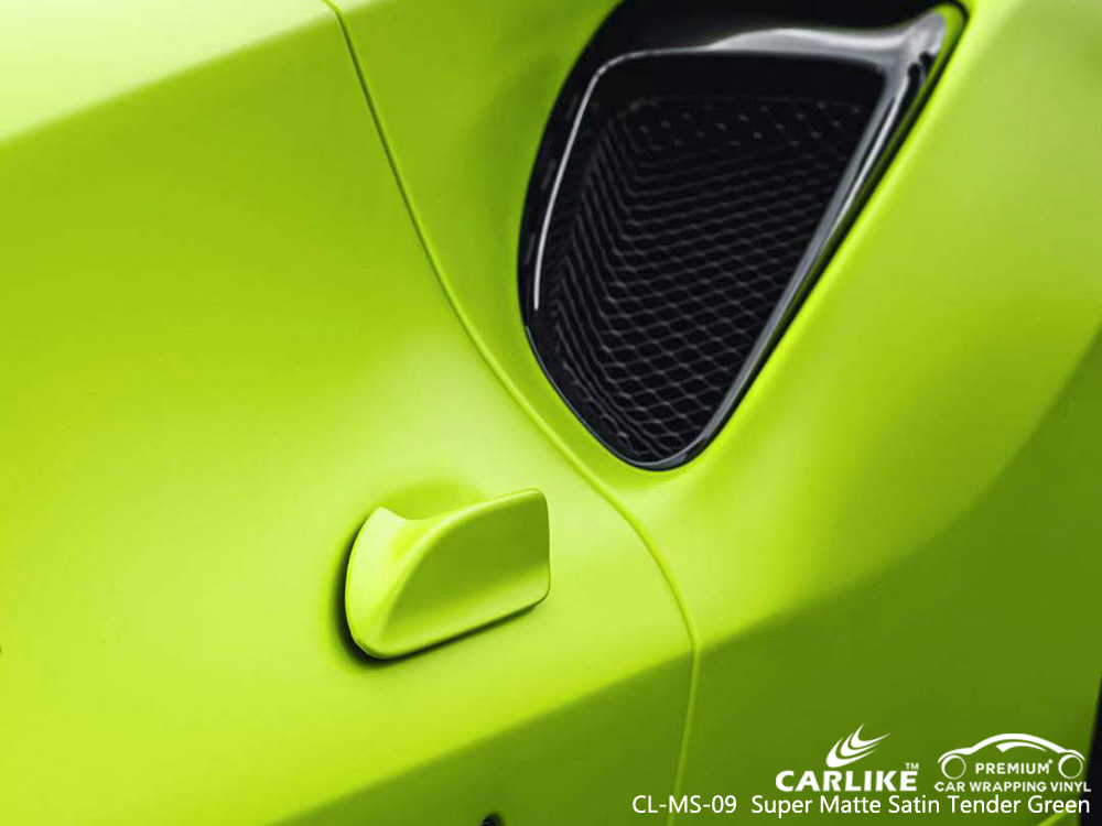 CL-MS-09 Super Matte Satin Tender Green Vinyl Car Wrap Fabricante Para FERRARI