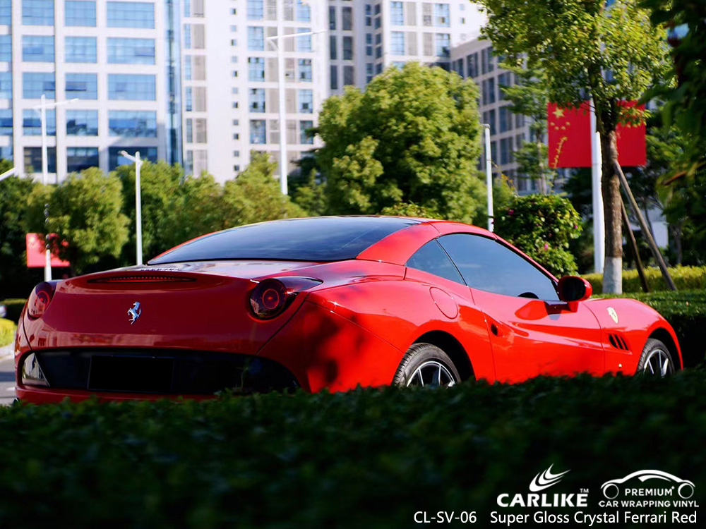 CL-Sv-06 cristal súper brillante Ferrari red Vinyl Automobile Contracting Factory