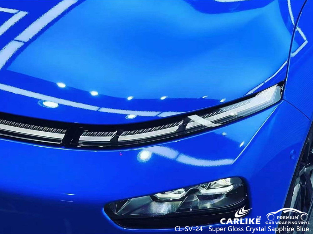 CL-SV-24 Super Gloss Crystal Sapphire Blue Car Vinyl Fornecedor Para XPENG