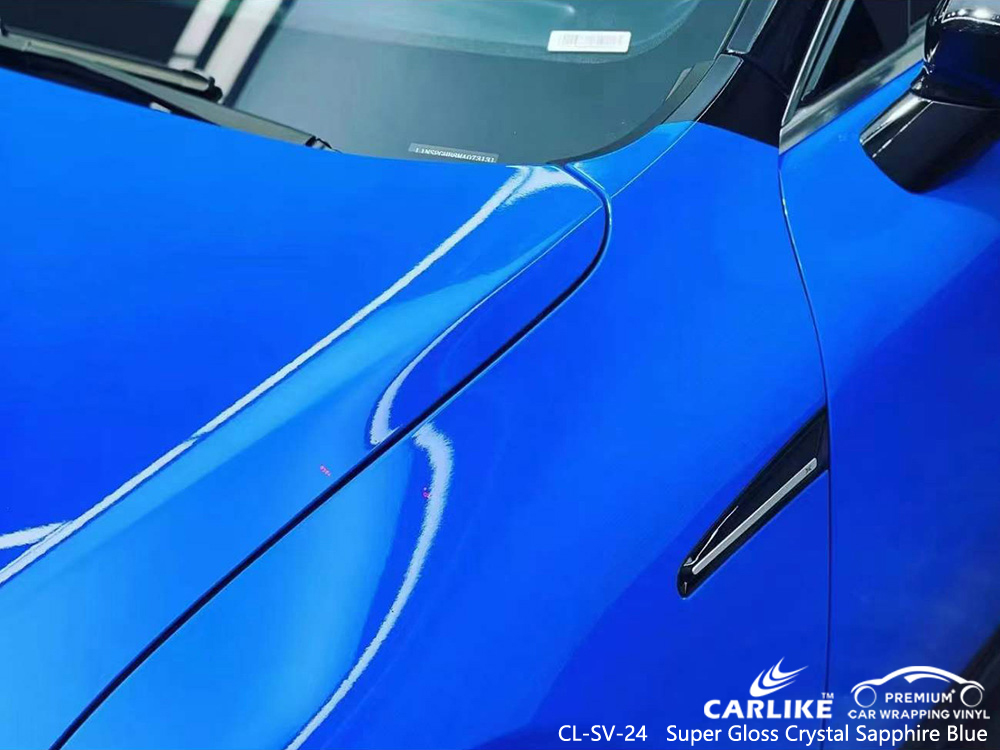 CL-SV-24 Super Gloss Crystal Saphir Blue Auto Vinyl Lieferant Für XPENG