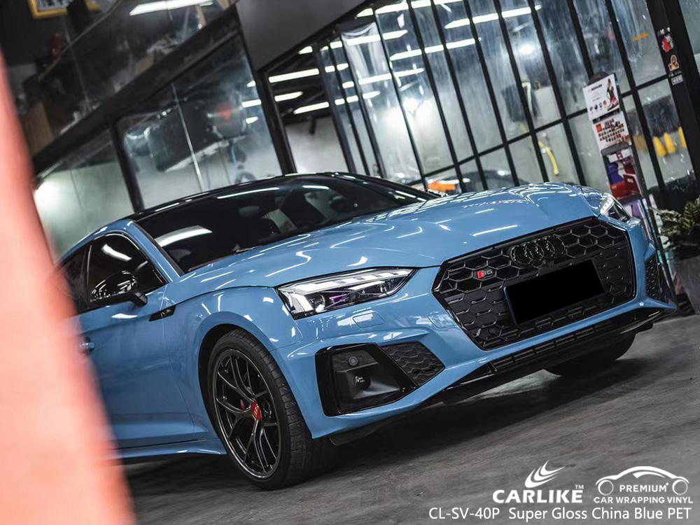 AUDI için CL-SV-40P Süper Parlak Çin Mavi PET Vinil Wrap Fabrikası