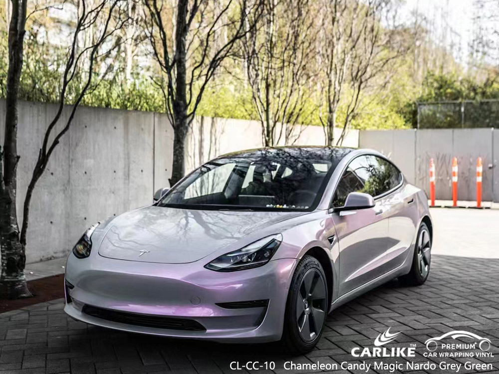 CL-CC-10 Chameleon Candy Magic Nardo Cinza Verde Vinil Auto Wrap Factory Para TESLA