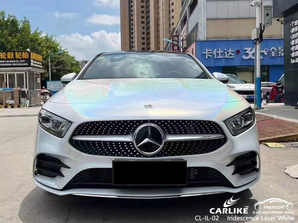 MERCEDES-BENZ için CL-IL-02 Iridescence Lazer Beyaz Araba Vinil Wrap Malzemeleri