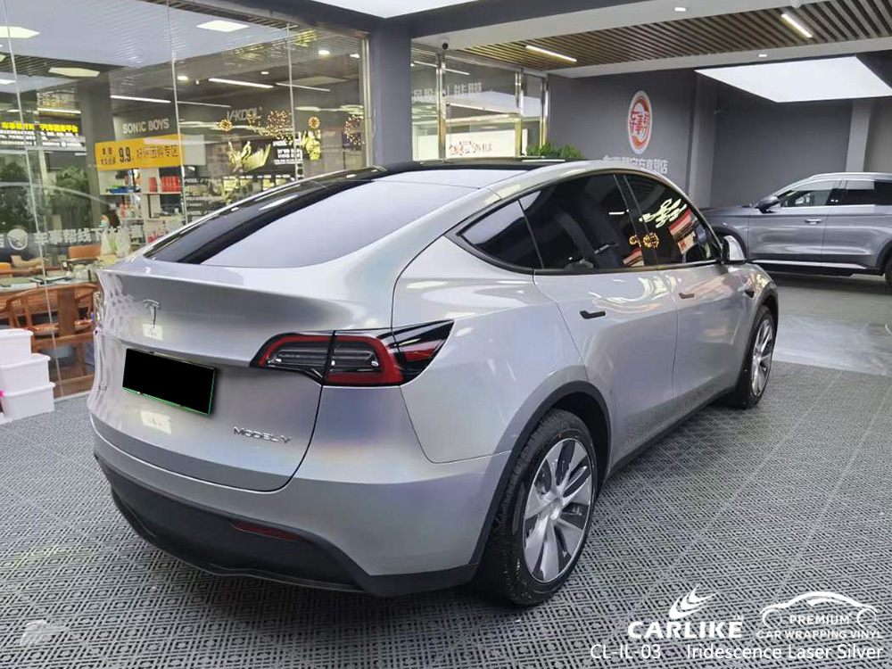 CL-IL-03 Irideszenz Laser Silber Car Wrap Material Lieferanten Für TESLA