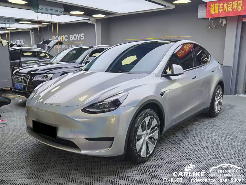 CL-IL-03 Irideszenz Laser Silber Car Wrap Material Lieferanten Für TESLA