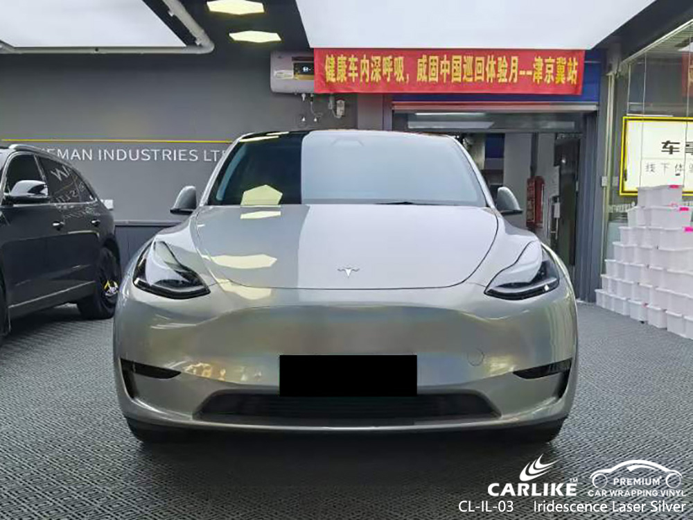 CL-IL-03 Irideszenz Laser Silber Car Wrap Material Lieferanten Für TESLA