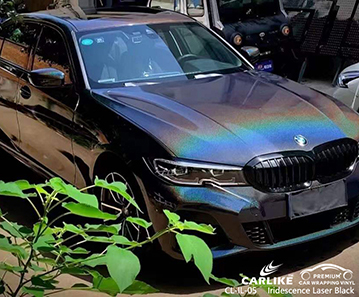 CL-IL-05 BMW için Iridescence Lazer Siyah Vinil Otomatik Sarma Fabrikası