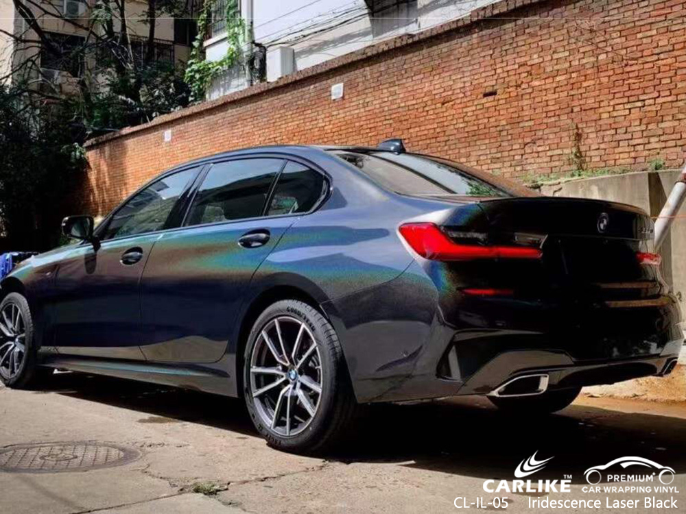 BMW için CL-IL-05 Iridescence Lazer Siyah Vinil Otomatik Sarma Fabrikası