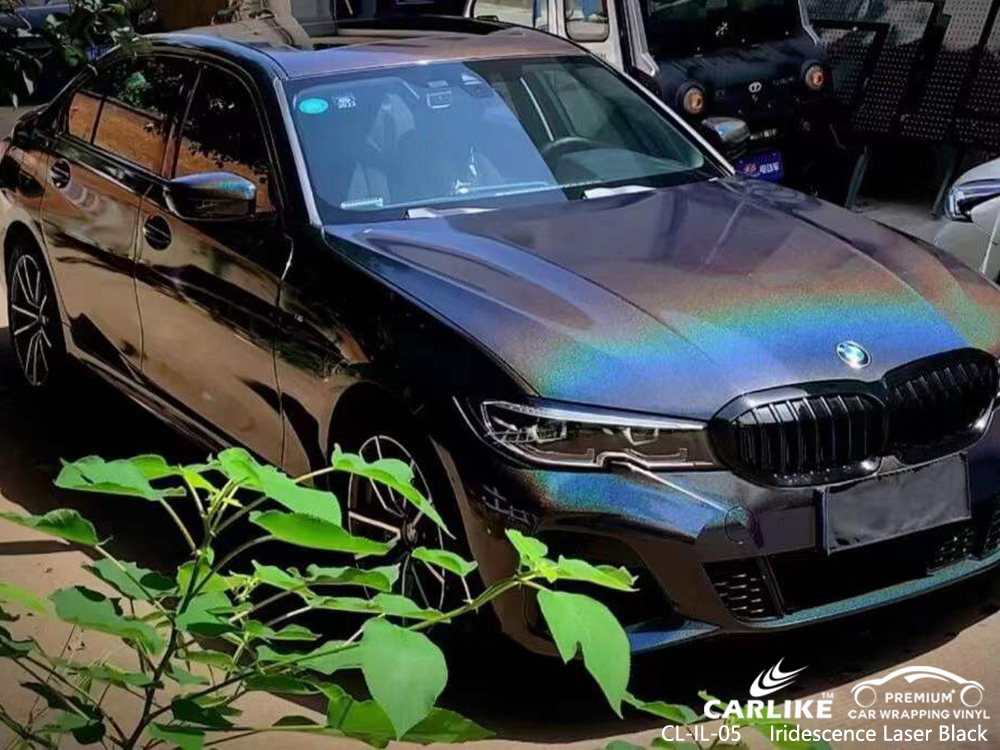 CL-IL-05 Iridescence Laser Black Vinyl Auto Wrap Factory Para BMW