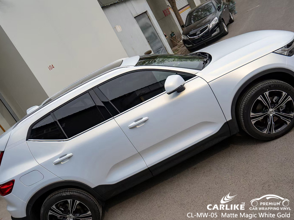 CL-MW-05 Matte Magic White Gold Vinyl Auto Wrap Supplier For VOLVO