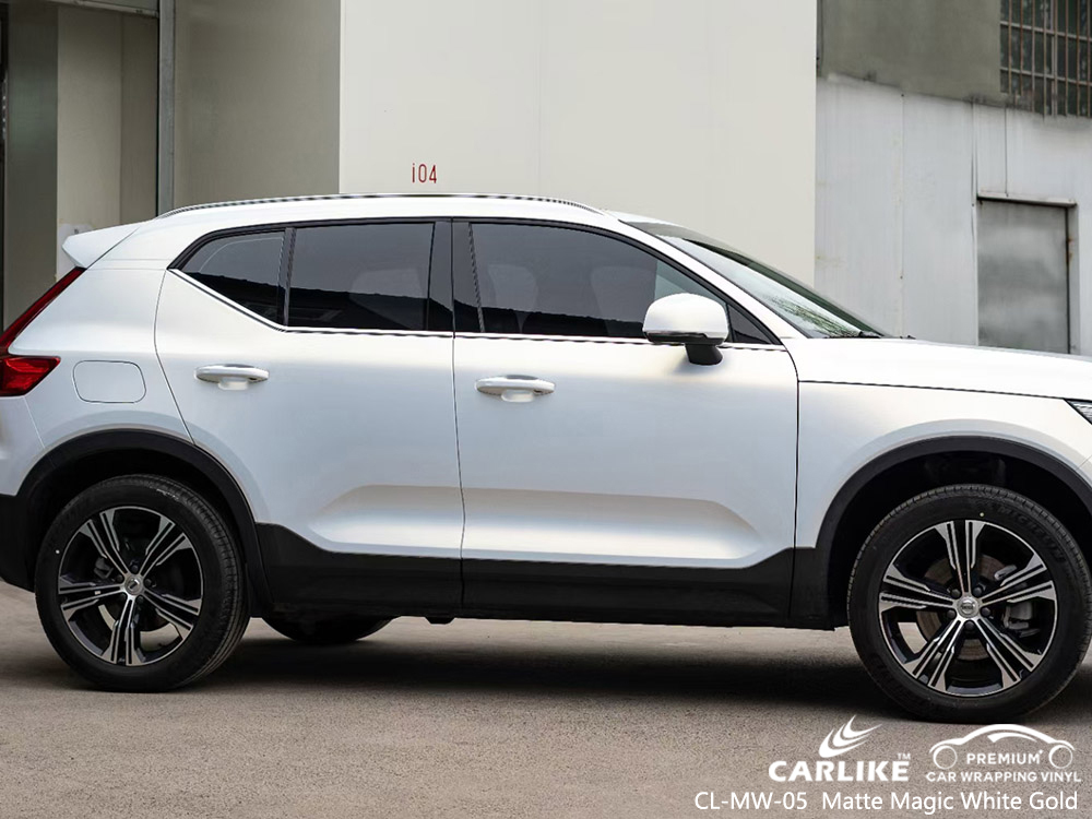 CL-MW-05 Matte Magic White Gold Vinyl Auto Wrap Supplier For VOLVO