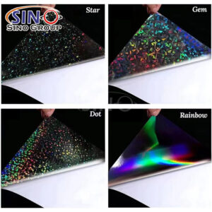 Poster Material Printing Graphic Protection Self Adhesive Rainbow Glitter Laser Cold Lamination Holographic Film