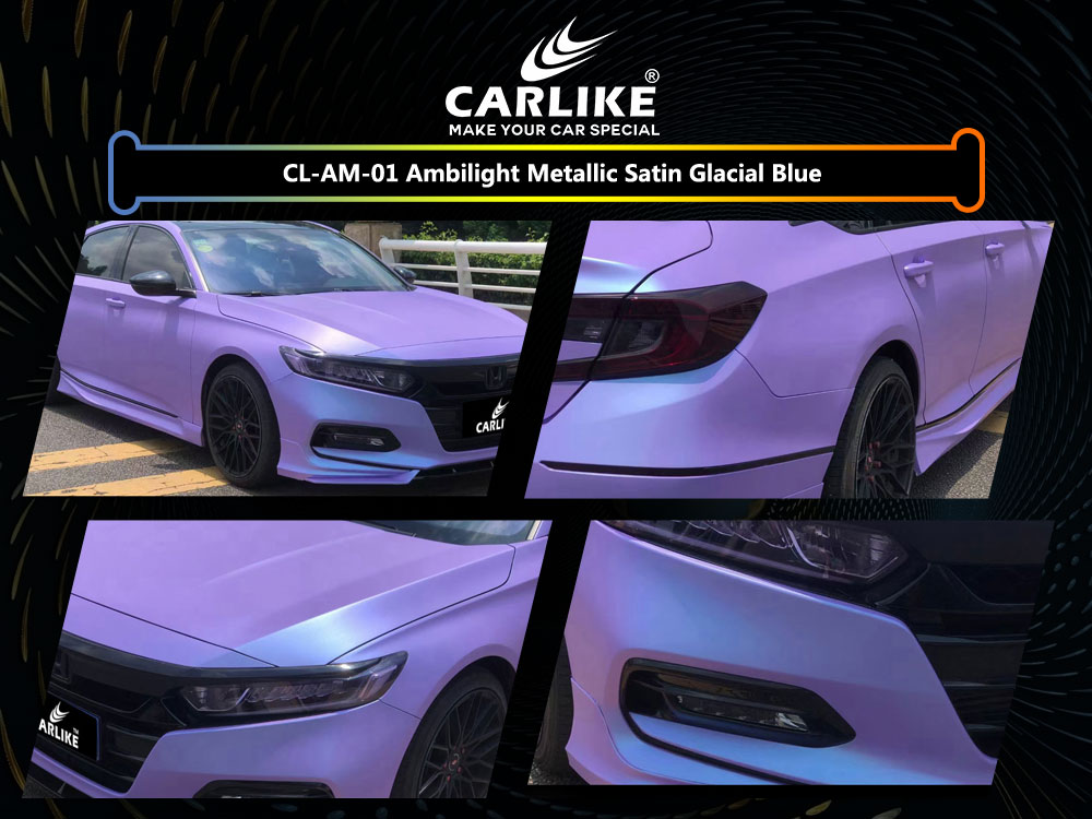 CL-AM-01 Ambilight Metallic Satin Glacial Blue Vinyl For Honda Car Wrap Factory Supplier