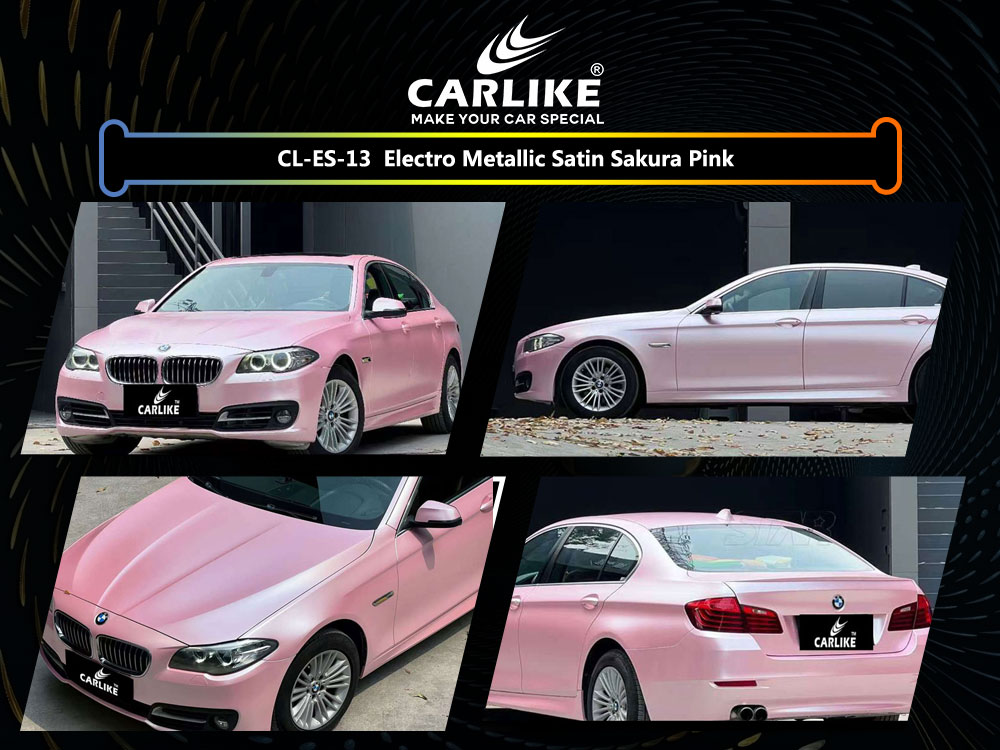 CL-ES-13 Electro Metallic Satin Sakura Pink Vinyl For BMW Car Wrap Factory Supplier