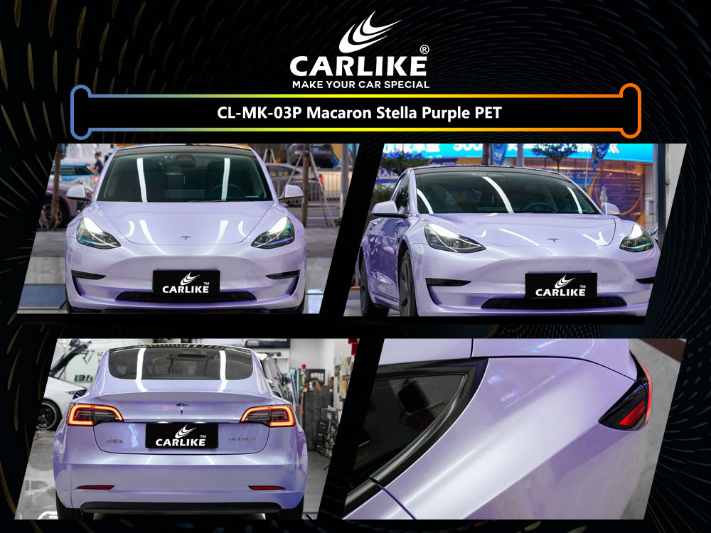 CL-MK-03P Macaron Stella Purple PET Vinyl For Tesla Car Wrap Factory Supplier