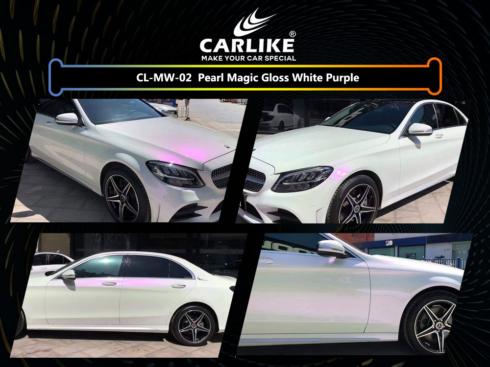 CL-MW-02 Pearl Magic Gloss White Purple Vinyl For Li Auto Car Wrap Factory Supplier