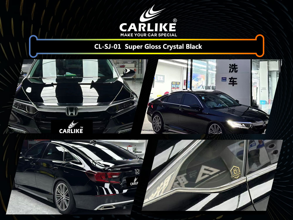 CL-SJ-01 Super Gloss Crystal Black Vinyl For Honda Car Wrap Factory Supplier