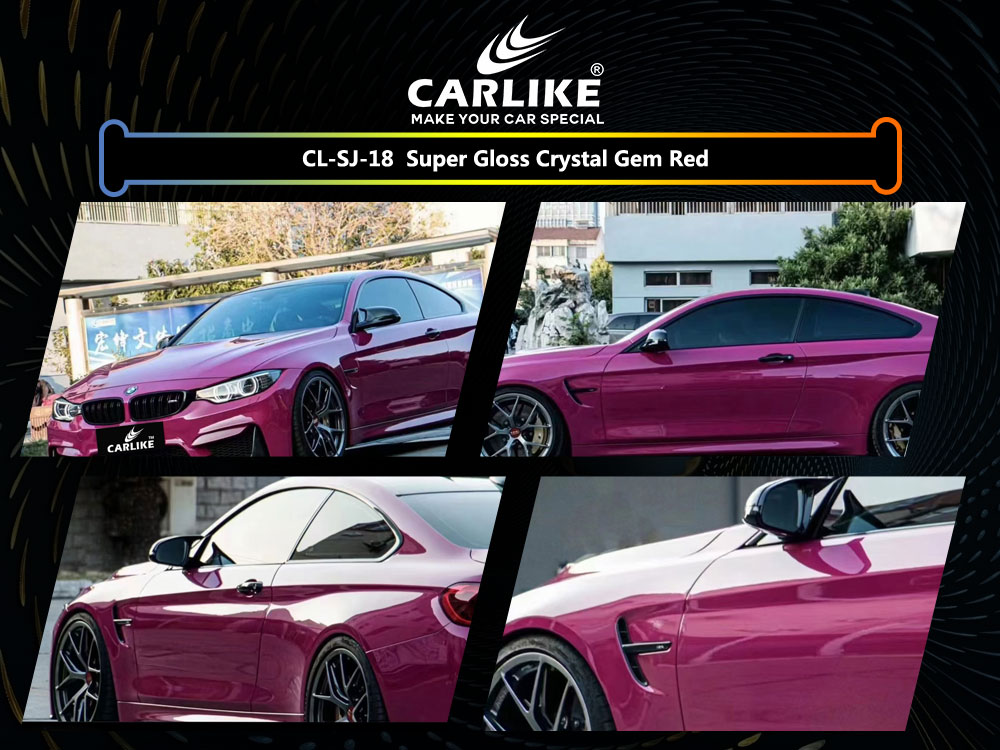 CL-SJ-18 Super Gloss Crystal Gem Red Vinyl For BMW Car Wrap Factory Supplier