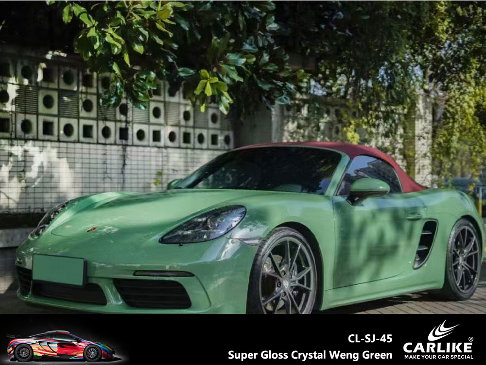 CL-SJ-45 Super Gloss Crystal Weng Green Vinyl For Tesla Car Wrap Factory Supplier