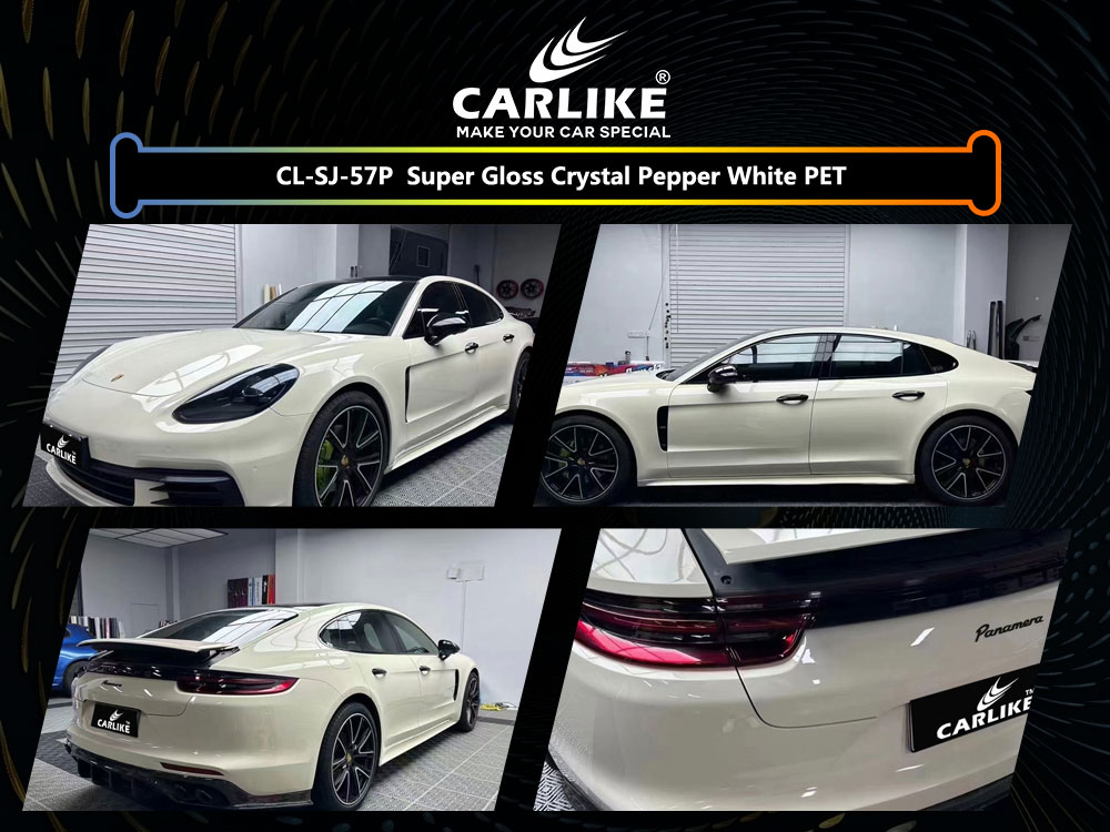 CL-SJ-57P Super Gloss Crystal Pepper White PET Vinyl For Tesla Car Wrap Factory Supplier
