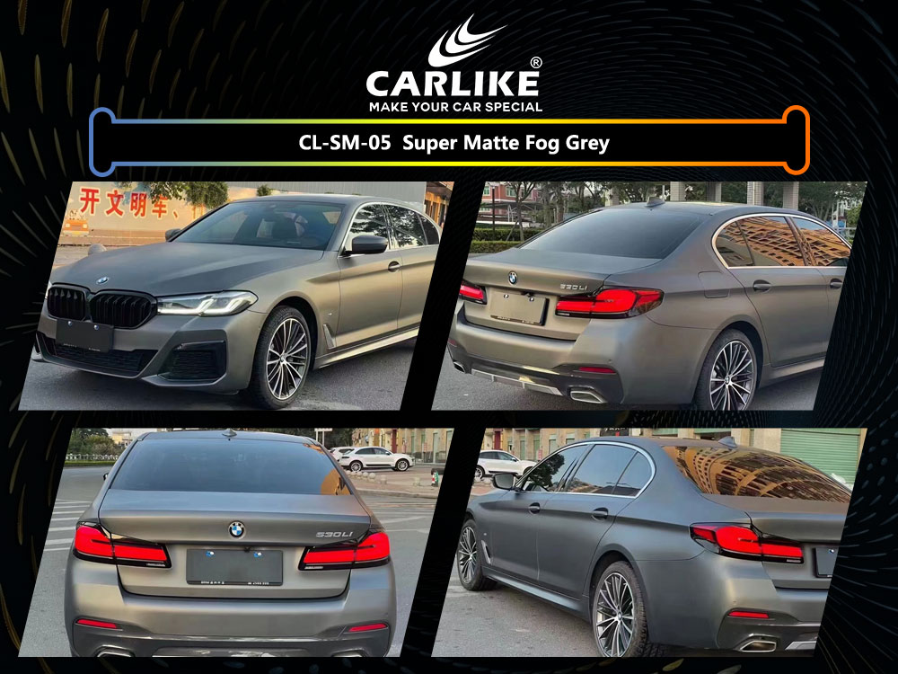 CL-SM-05 Super Matte Fog Grey Vinyl For BMW Car Wrap Factory Supplier