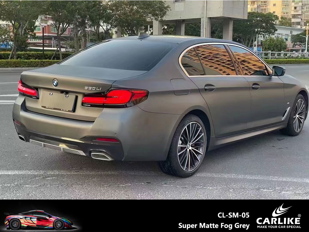CL-SM-05 Super Matte Fog Grey Vinyl For BMW Car Wrap Factory Supplier