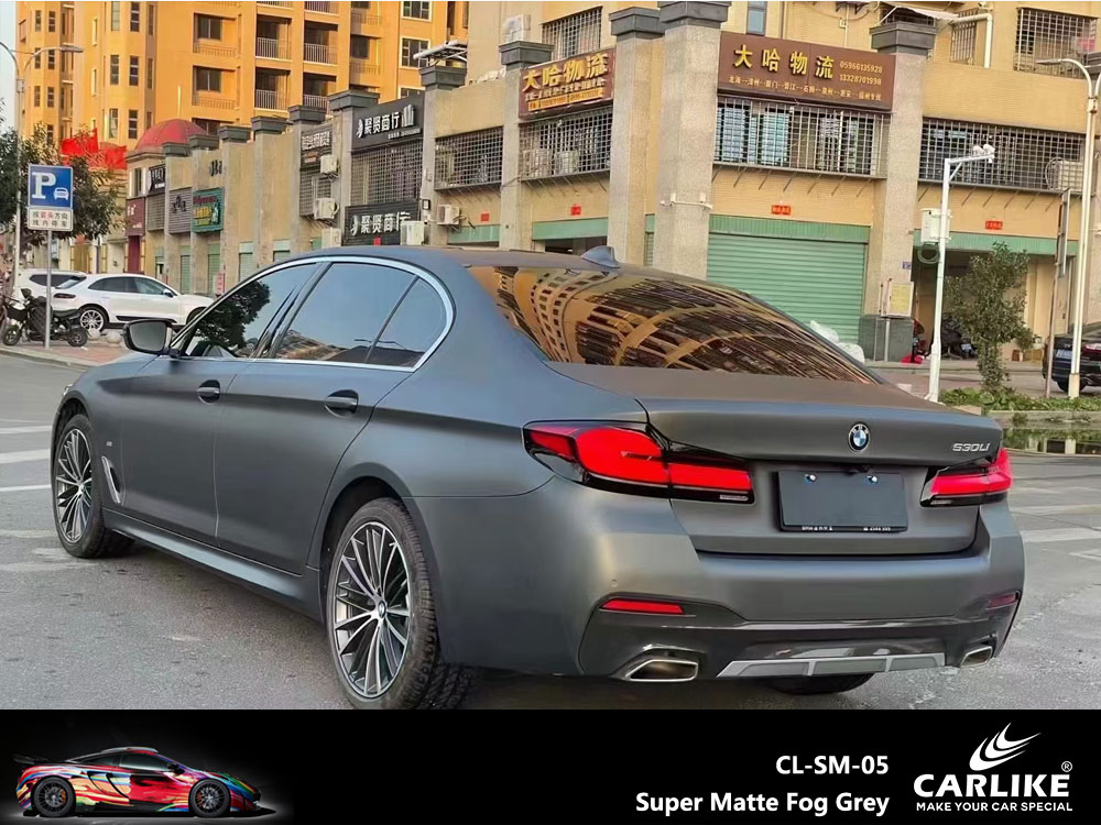 CL-SM-05 Super Matte Fog Grey Vinyl For BMW Car Wrap Factory Supplier