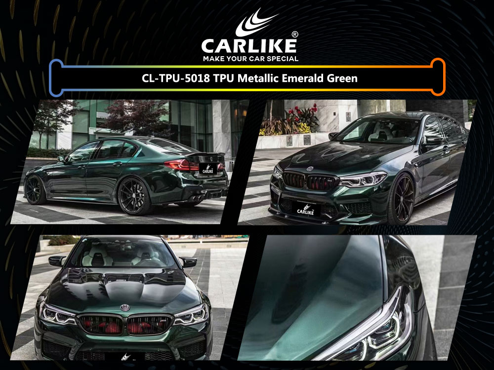 CL-TPU-5018 TPU Metallic Emerald Green Vinyl For BMW Car Wrap Factory Supplier
