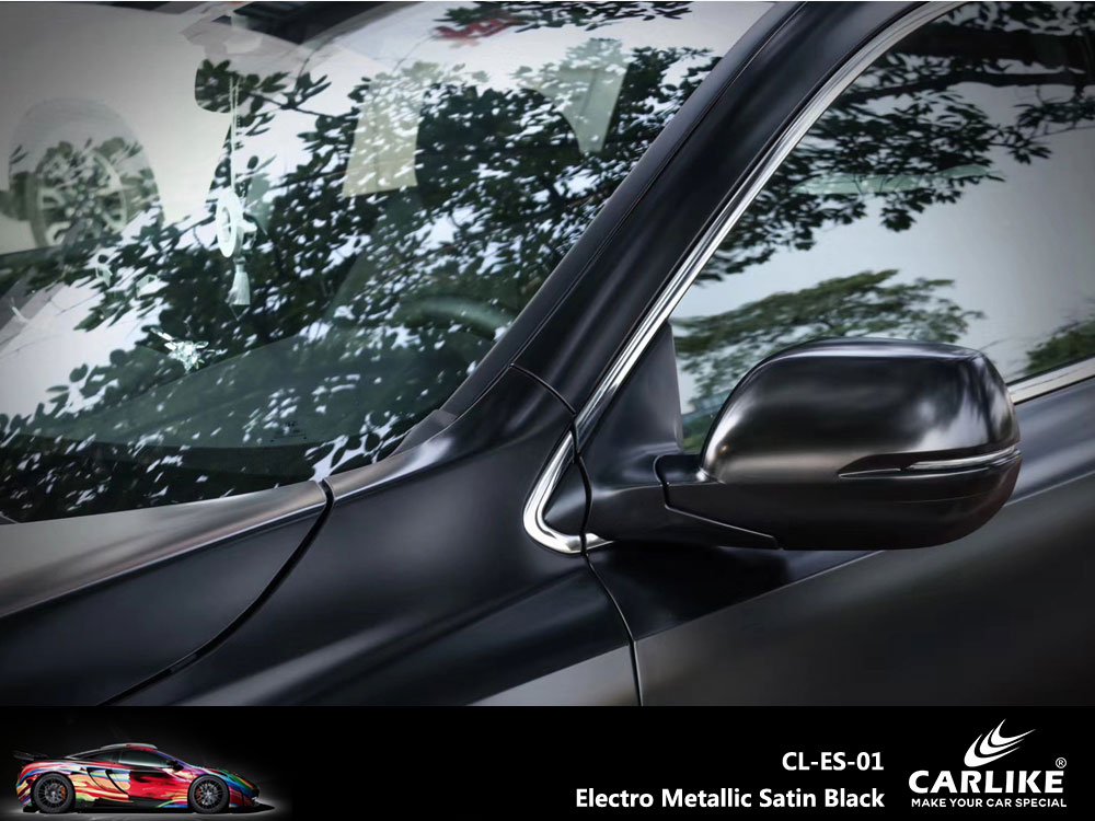 CL-ES-01 Electro Metallic Satin Black Vinyl For Honda Car Wrap Factory Supplier