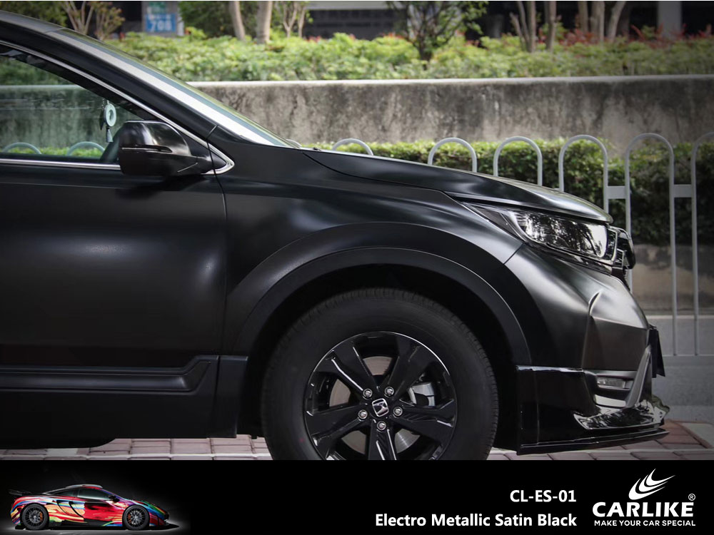 CL-ES-01 Electro Metallic Satin Black Vinyl For Honda Car Wrap Factory Supplier