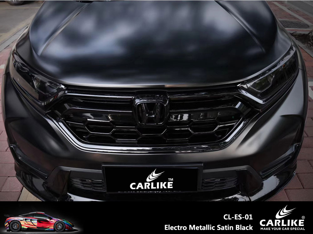 CL-ES-01 Electro Metallic Satin Black Vinyl For Honda Car Wrap Factory Supplier