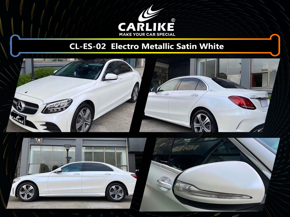 CL-ES-02 Electro Metallic Satin White Vinyl For Benz Car Wrap Factory Supplier