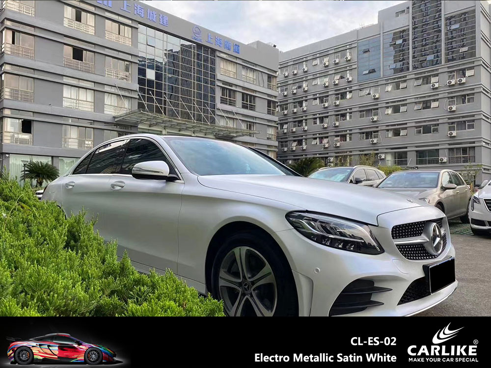 CL-ES-01 Electro Metallic Satin White Vinyl For Benz Car Wrap Factory Supplier