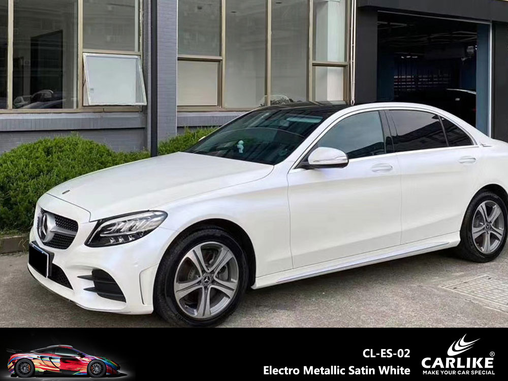 CL-ES-01 Electro Metallic Satin White Vinyl For Benz Car Wrap Factory Supplier